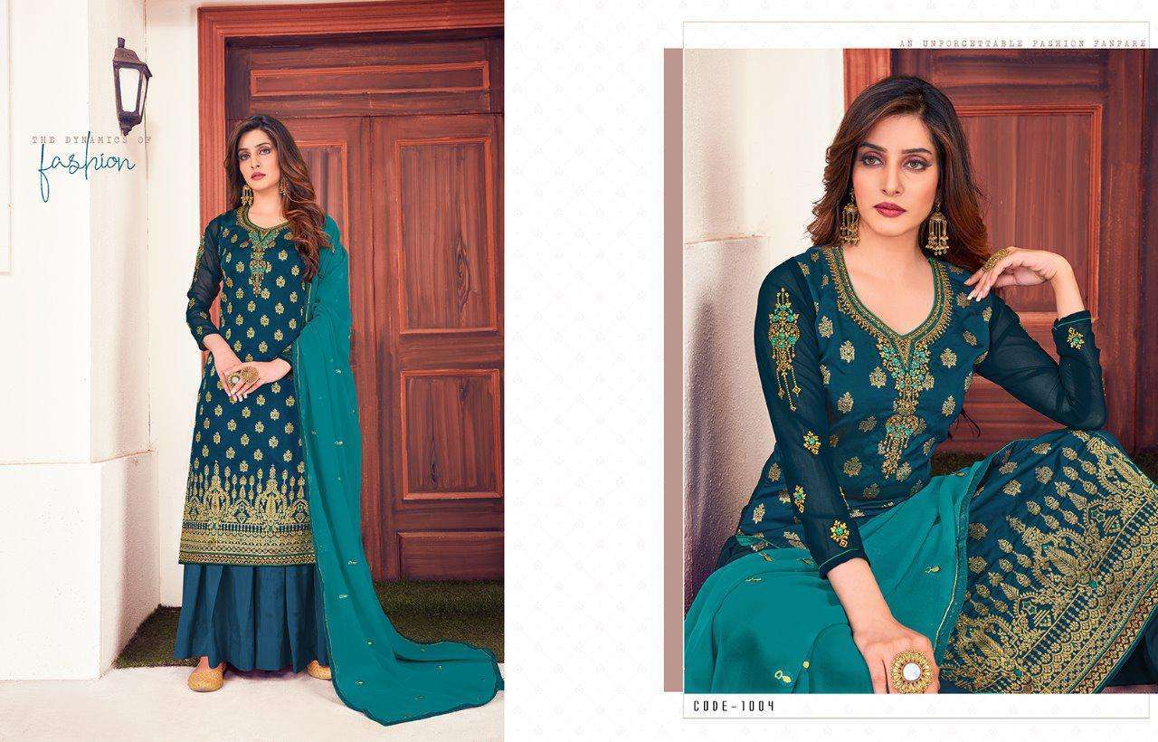 RINAAZ BY AARAV TRENDZ 1001 TO 1006 SERIES BEAUTIFUL STYLISH FANCY COLORFUL CASUAL WEAR & ETHNIC WEAR & READY TO WEAR MEENAKARI JACQUARD EMBROIDERED DRESSES AT WHOLESALE PRICE