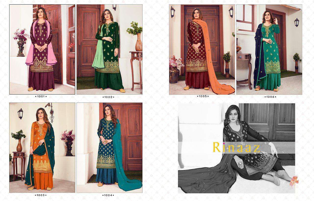 RINAAZ BY AARAV TRENDZ 1001 TO 1006 SERIES BEAUTIFUL STYLISH FANCY COLORFUL CASUAL WEAR & ETHNIC WEAR & READY TO WEAR MEENAKARI JACQUARD EMBROIDERED DRESSES AT WHOLESALE PRICE