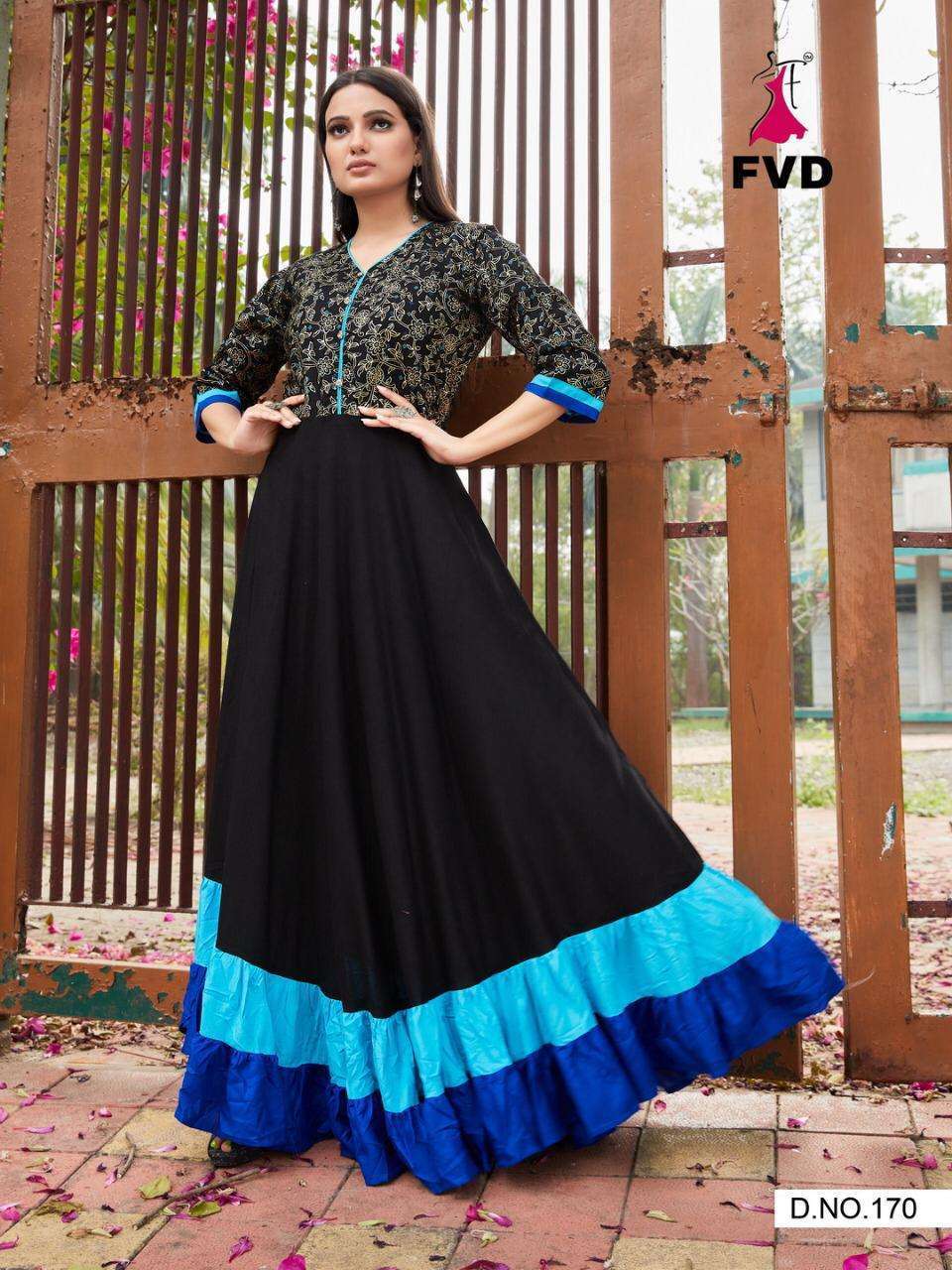 LONDON DREAMS VOL-1 BY FVD 164 TO 171 SERIES DESIGNER BEAUTIFUL STYLISH FANCY COLORFUL PARTY WEAR & OCCASIONAL WEAR RAYON FOIL PRINT GOWNS AT WHOLESALE PRICE