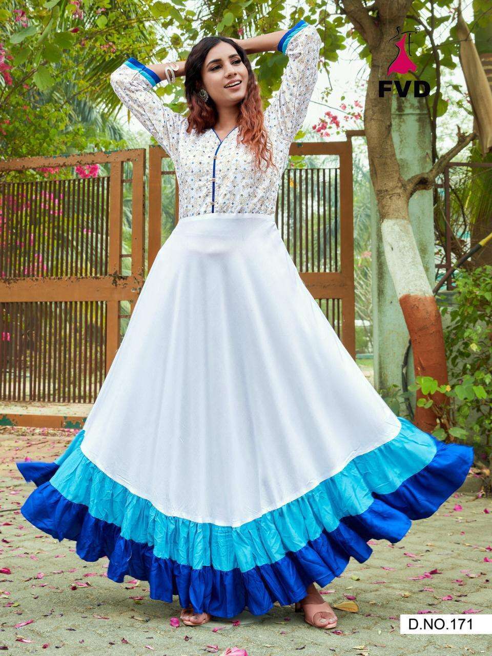 LONDON DREAMS VOL-1 BY FVD 164 TO 171 SERIES DESIGNER BEAUTIFUL STYLISH FANCY COLORFUL PARTY WEAR & OCCASIONAL WEAR RAYON FOIL PRINT GOWNS AT WHOLESALE PRICE