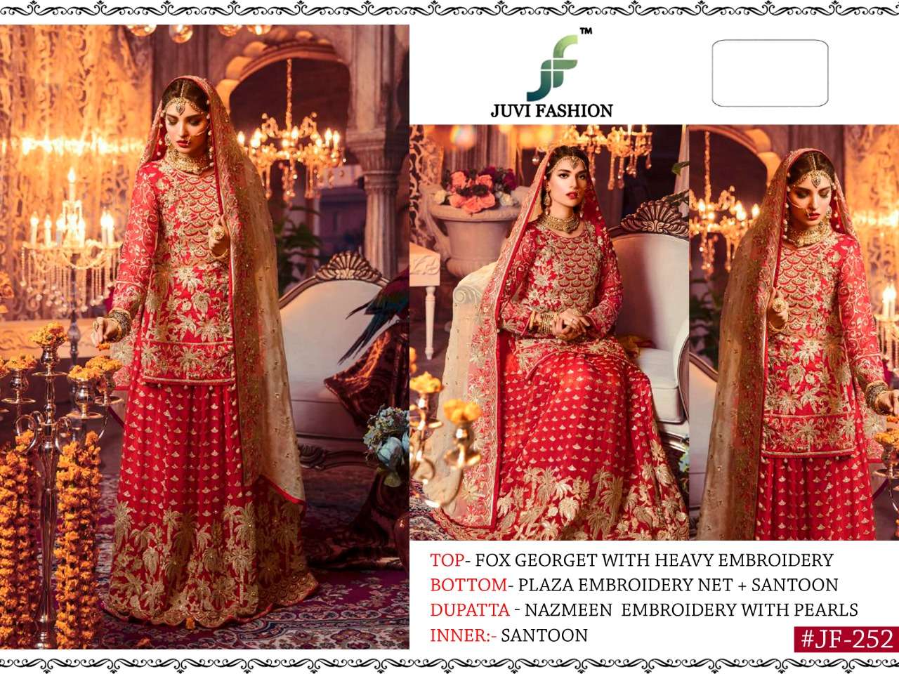 JUVI HIT DESIGN 252 BY JUVI FASHION DESIGNER FESTIVE SUITS COLLECTION BEAUTIFUL STYLISH FANCY COLORFUL PARTY WEAR & OCCASIONAL WEAR HEAVY FAUX GEORGETTE WITH EMBROIDERED DRESSES AT WHOLESALE PRICE
