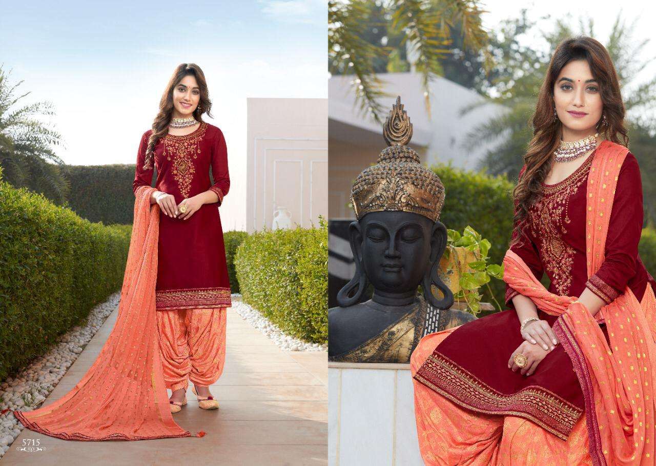 SHANGAR BY PATIYALA HOUSE VOL-19 BY KESSI FABRICS 5711 TO 5718 SERIES BEAUTIFUL COLORFUL STYLISH PRETTY PARTY WEAR CASUAL WEAR OCCASIONAL WEAR JAM SILK WITH EMBROIDERY DRESSES AT WHOLESALE PRICE