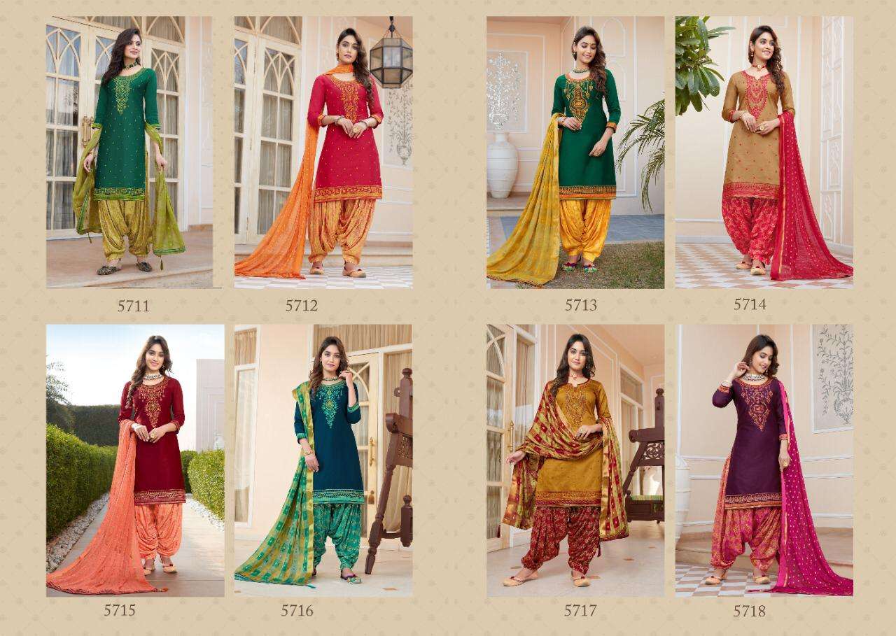 SHANGAR BY PATIYALA HOUSE VOL-19 BY KESSI FABRICS 5711 TO 5718 SERIES BEAUTIFUL COLORFUL STYLISH PRETTY PARTY WEAR CASUAL WEAR OCCASIONAL WEAR JAM SILK WITH EMBROIDERY DRESSES AT WHOLESALE PRICE