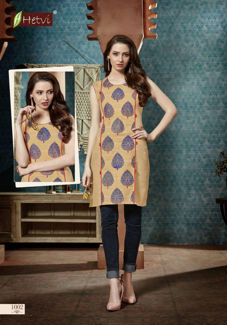 KRITI BY HETVI 1001 TO 1008 SERIES BEAUTIFUL STYLISH FANCY COLORFUL CASUAL WEAR & ETHNIC WEAR & READY TO WEAR RUBY COTTTON KURTIS AT WHOLESALE PRICE