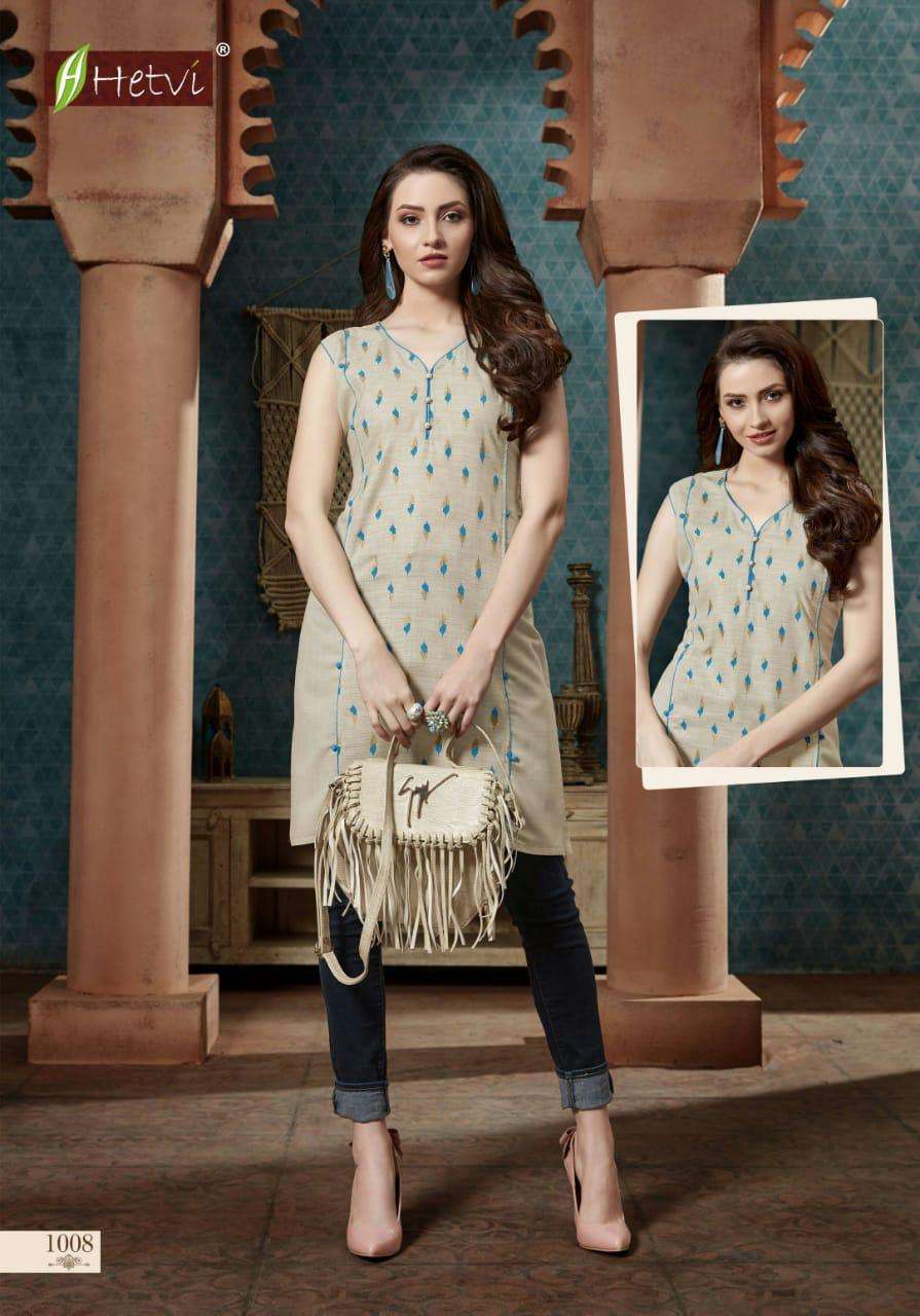 KRITI BY HETVI 1001 TO 1008 SERIES BEAUTIFUL STYLISH FANCY COLORFUL CASUAL WEAR & ETHNIC WEAR & READY TO WEAR RUBY COTTTON KURTIS AT WHOLESALE PRICE