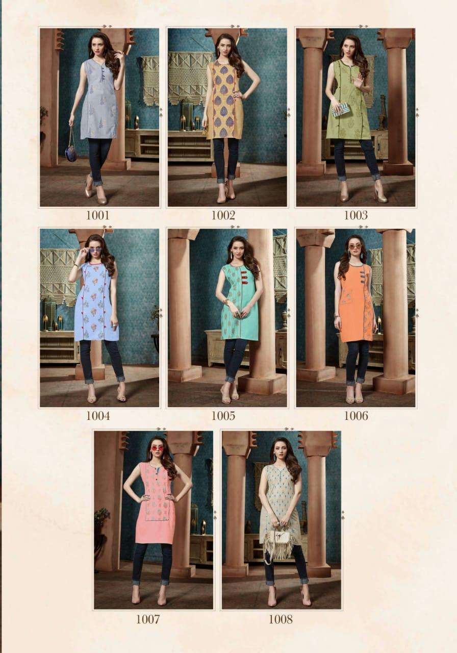 KRITI BY HETVI 1001 TO 1008 SERIES BEAUTIFUL STYLISH FANCY COLORFUL CASUAL WEAR & ETHNIC WEAR & READY TO WEAR RUBY COTTTON KURTIS AT WHOLESALE PRICE