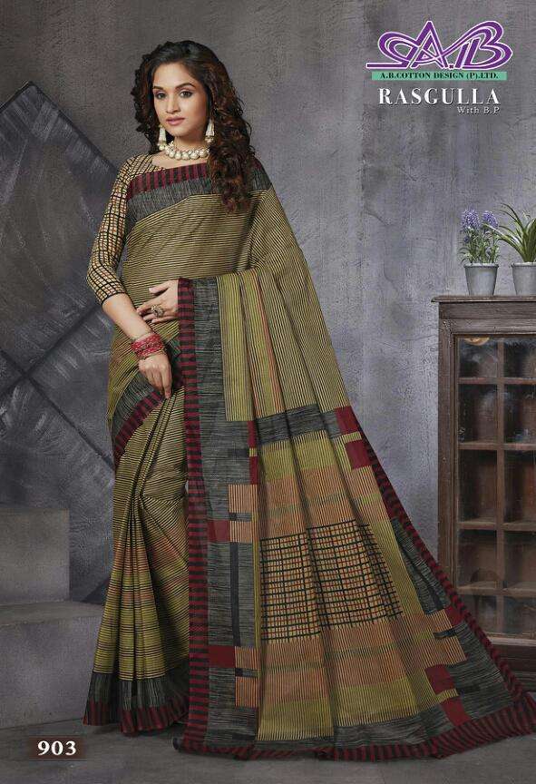 RASGULLA BY A.B FASHION 900 TO 914 SERIES INDIAN TRADITIONAL WEAR COLLECTION BEAUTIFUL STYLISH FANCY COLORFUL PARTY WEAR & OCCASIONAL WEAR MUL MUL COTTON PRINTED SAREES AT WHOLESALE PRICE
