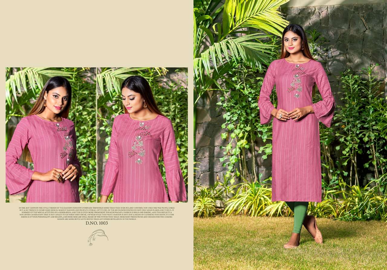 VISHWA BY NITISHA NX 1001 TO 1008 SERIES BEAUTIFUL SUITS COLORFUL STYLISH FANCY CASUAL WEAR & ETHNIC WEAR SOFT COTTON SLUB PRINT WITH EMBROIDERY KURTIS AT WHOLESALE PRICE