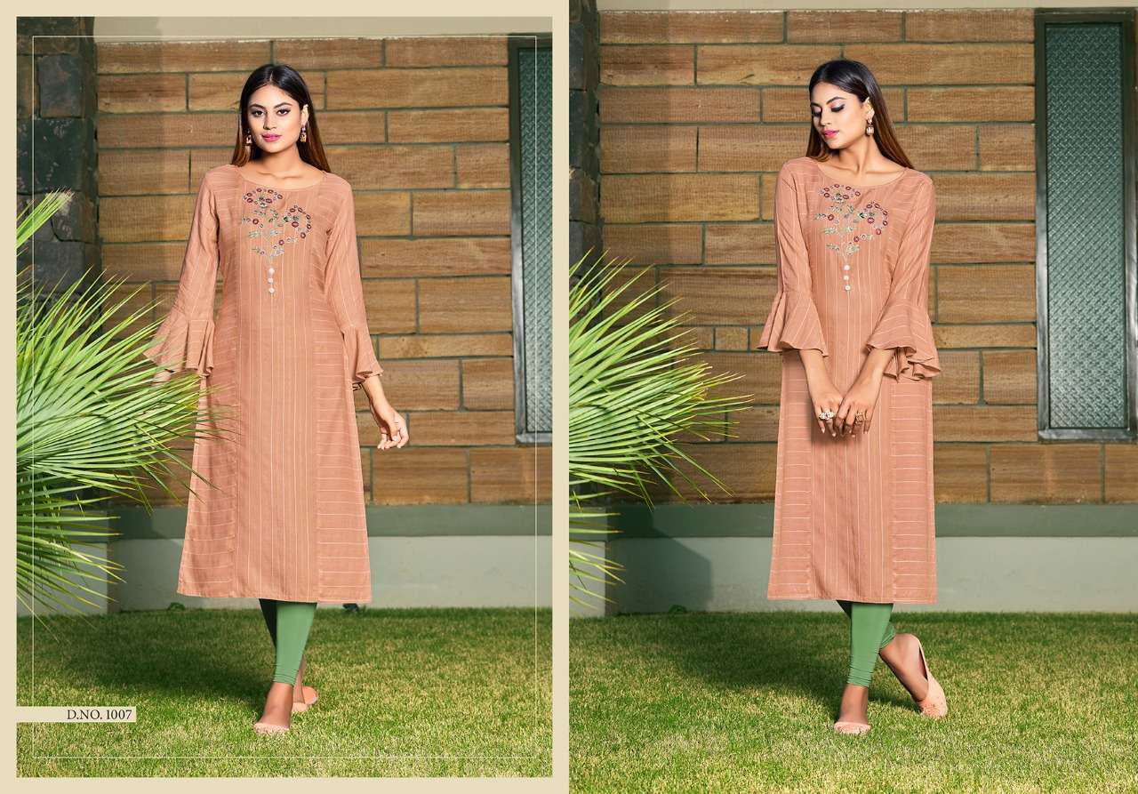 VISHWA BY NITISHA NX 1001 TO 1008 SERIES BEAUTIFUL SUITS COLORFUL STYLISH FANCY CASUAL WEAR & ETHNIC WEAR SOFT COTTON SLUB PRINT WITH EMBROIDERY KURTIS AT WHOLESALE PRICE
