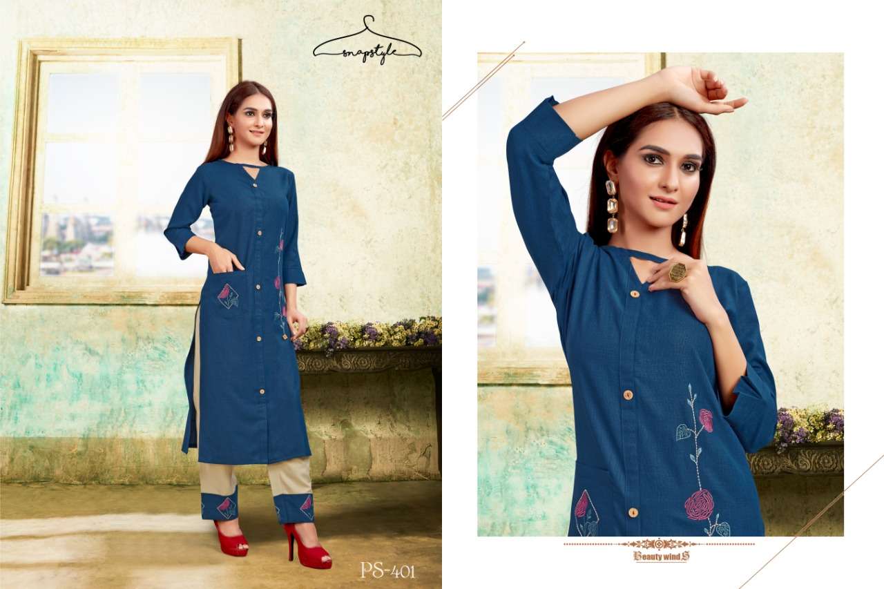 KHWAB VOL-2 BY SNAPSTYLE 400 TO 405 SERIES STYLISH FANCY BEAUTIFUL COLORFUL CASUAL WEAR & ETHNIC WEAR COTTON SLUB KURTIS AT WHOLESALE PRICE