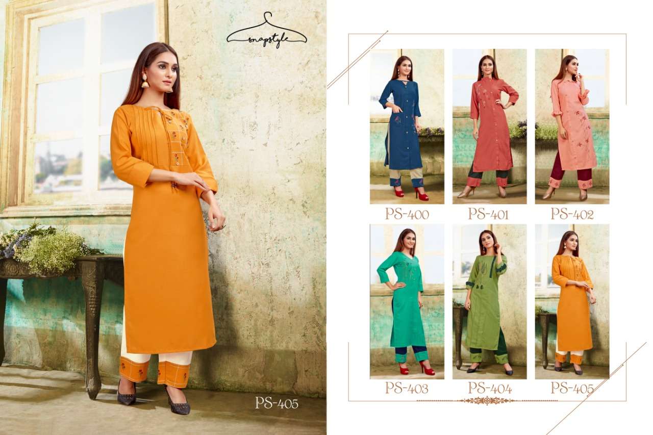 KHWAB VOL-2 BY SNAPSTYLE 400 TO 405 SERIES STYLISH FANCY BEAUTIFUL COLORFUL CASUAL WEAR & ETHNIC WEAR COTTON SLUB KURTIS AT WHOLESALE PRICE