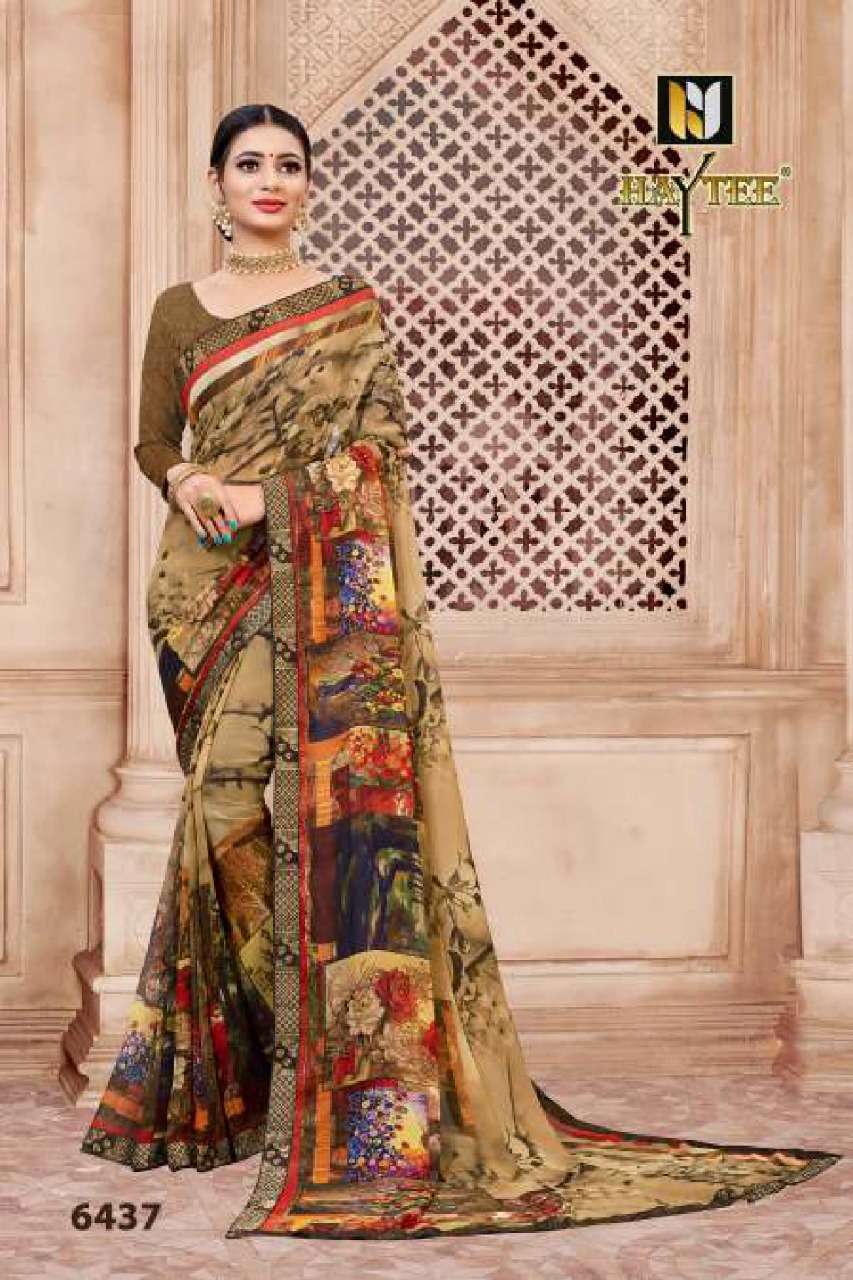 SEOSONS BY HAYTEE 6436 TO 6443 SERIES INDIAN TRADITIONAL WEAR COLLECTION BEAUTIFUL STYLISH FANCY COLORFUL PARTY WEAR & OCCASIONAL WEAR WEIGHTLESS PRINT SAREES AT WHOLESALE PRICE