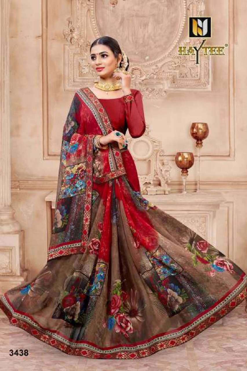 SEOSONS BY HAYTEE 6436 TO 6443 SERIES INDIAN TRADITIONAL WEAR COLLECTION BEAUTIFUL STYLISH FANCY COLORFUL PARTY WEAR & OCCASIONAL WEAR WEIGHTLESS PRINT SAREES AT WHOLESALE PRICE