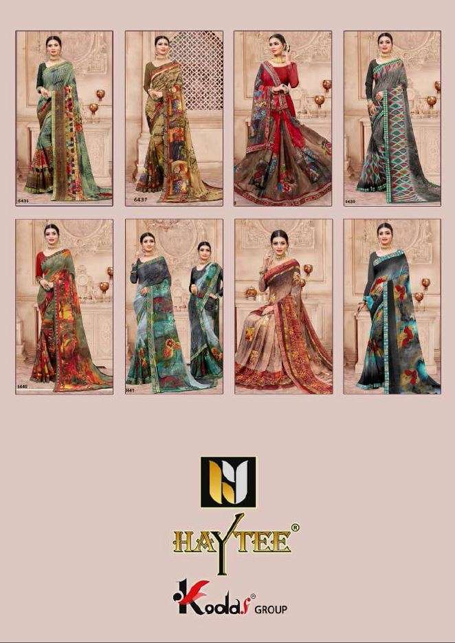 SEOSONS BY HAYTEE 6436 TO 6443 SERIES INDIAN TRADITIONAL WEAR COLLECTION BEAUTIFUL STYLISH FANCY COLORFUL PARTY WEAR & OCCASIONAL WEAR WEIGHTLESS PRINT SAREES AT WHOLESALE PRICE