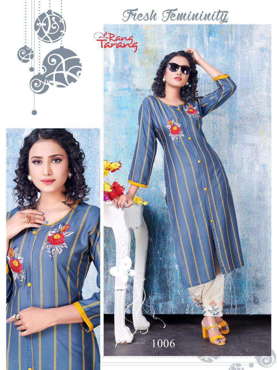 SAKHI BY RANG TRANG DESIGNER STYLISH FANCY COLORFUL BEAUTIFUL PARTY WEAR & ETHNIC WEAR COLLECTION RAYON EMBROIDERY KURTIS AT WHOLESALE PRICE