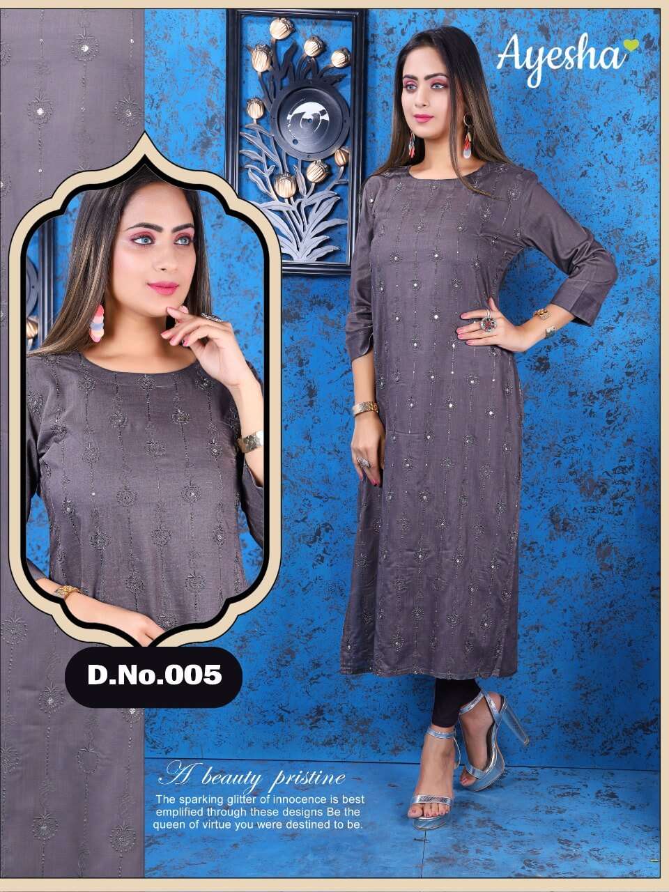 RESHMA BY AYESHA 01 TO 05 SERIES DESIGNER STYLISH FANCY COLORFUL BEAUTIFUL PARTY WEAR & ETHNIC WEAR COLLECTION HEAVY RAYON SLUB EMBROIDERY KURTIS AT WHOLESALE PRICE