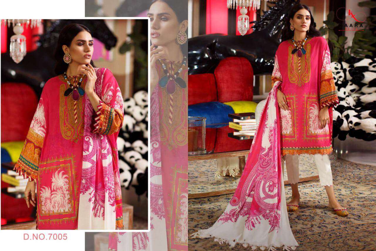 FIRDOUS LAWN COLLECTION VOL-7 BY KAARA SUITS 7001 TO 7006 SERIES BEAUTIFUL SUITS STYLISH FANCY COLORFUL PARTY WEAR & OCCASIONAL WEAR PURE COTTON PRINT WITH EMBROIDERY DRESSES AT WHOLESALE PRICE
