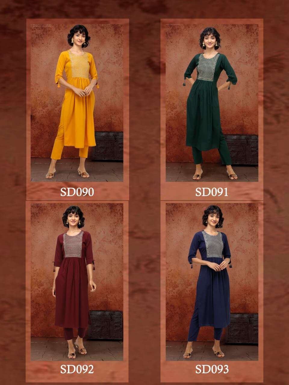 IRISH BY SYASII 090 TO 093 SERIES DESIGNER STYLISH FANCY COLORFUL BEAUTIFUL PARTY WEAR & ETHNIC WEAR COLLECTION POLY MAKHAN KURTIS AT WHOLESALE PRICE