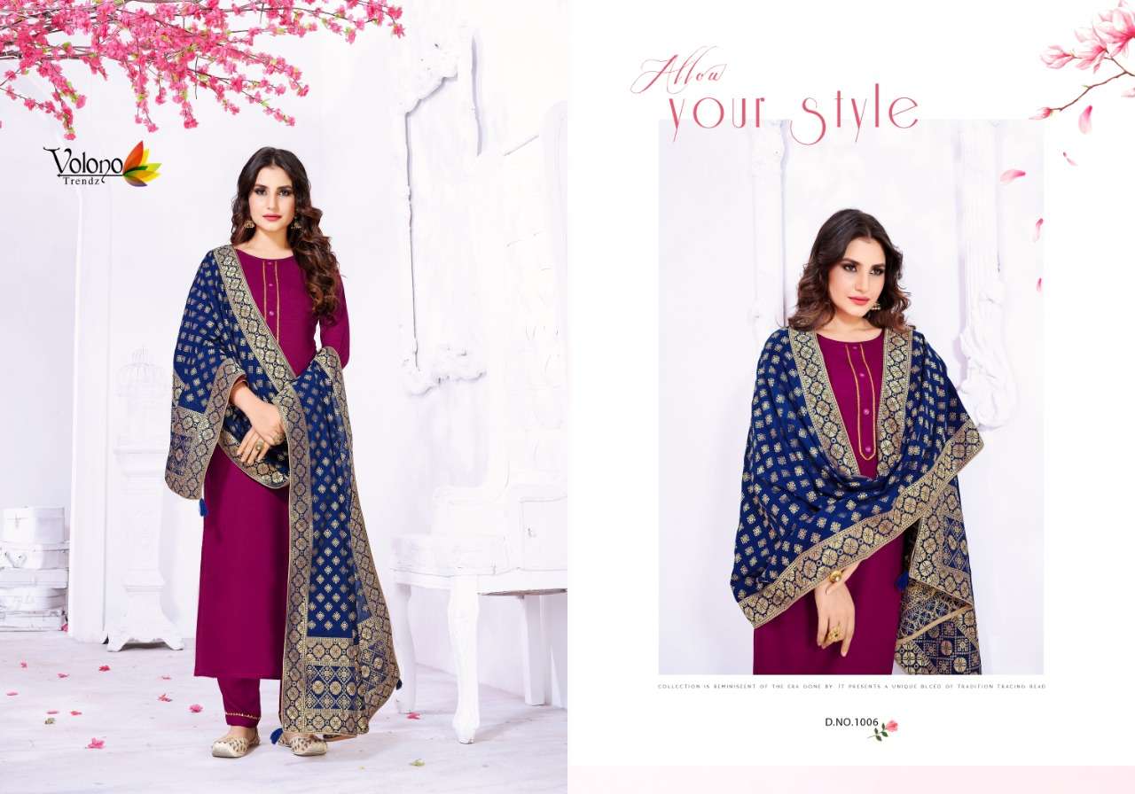 VASTRA NX BY VOLONO TRENDZ BEAUTIFUL SUITS STYLISH FANCY COLORFUL PARTY WEAR & OCCASIONAL WEAR HEAVY RAYON DRESSES AT WHOLESALE PRICE