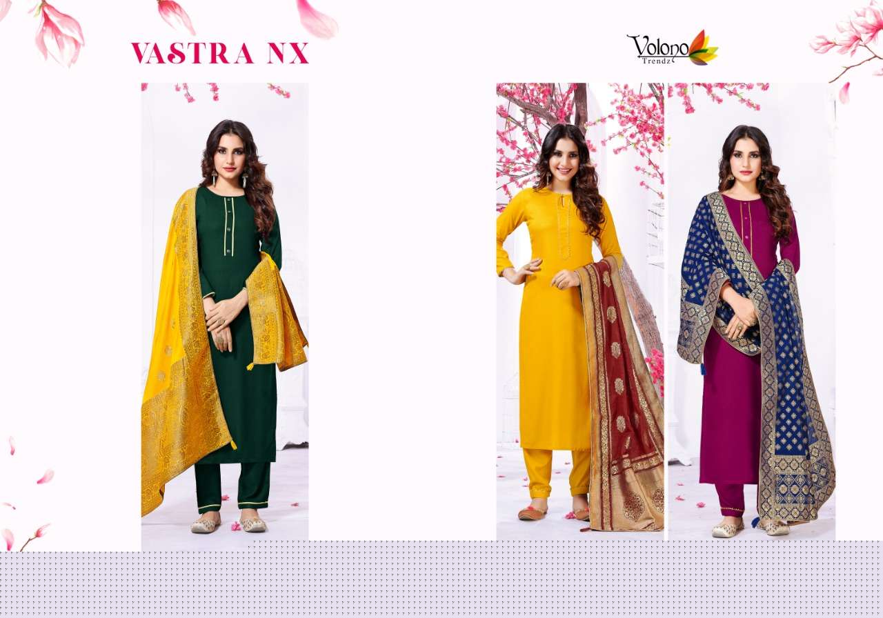 VASTRA NX BY VOLONO TRENDZ BEAUTIFUL SUITS STYLISH FANCY COLORFUL PARTY WEAR & OCCASIONAL WEAR HEAVY RAYON DRESSES AT WHOLESALE PRICE
