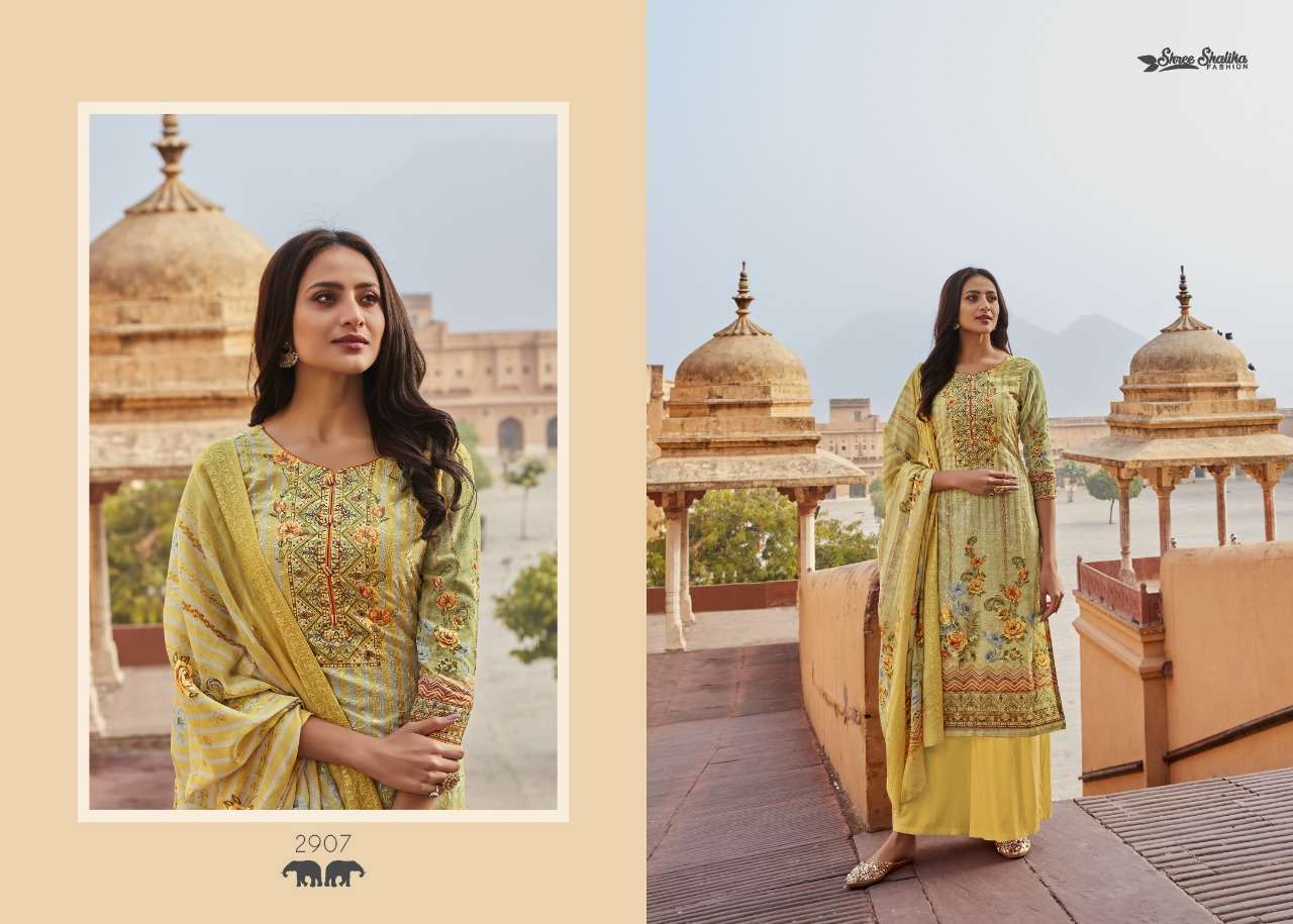 SHALIKA VOL-65 BY SHREE SHALIKA FASHION 2901 TO 2908 SERIES BEAUTIFUL STYLISH SUITS FANCY COLORFUL CASUAL WEAR & ETHNIC WEAR & READY TO WEAR PURE COTTON DIGITAL PRINT WITH WORK DRESSES AT WHOLESALE PRICE