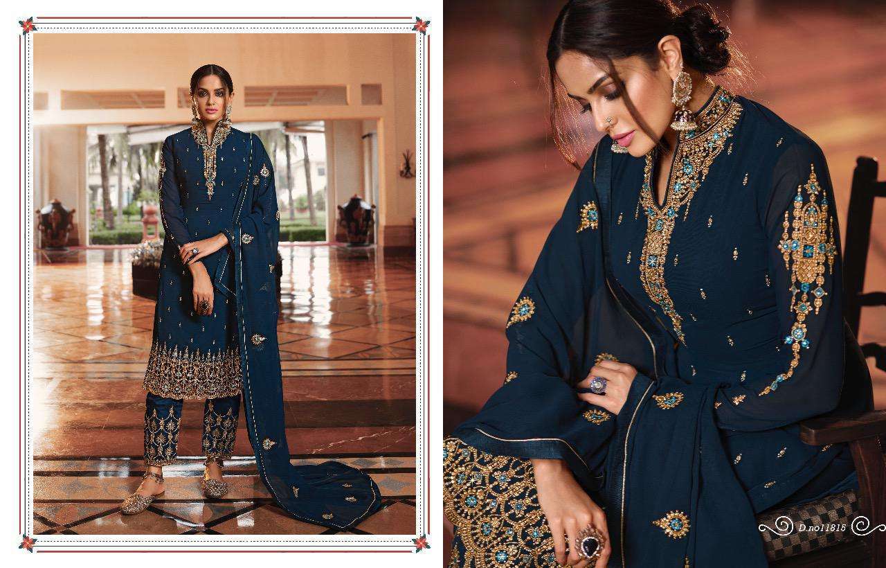 ZISA VOL-65 BY MEERA TRENDZ 11811 TO 11816 SERIES BEAUTIFUL SUITS COLORFUL STYLISH FANCY CASUAL WEAR & ETHNIC WEAR GEORGETTE WITH EMBROIDERY DRESSES AT WHOLESALE PRICE