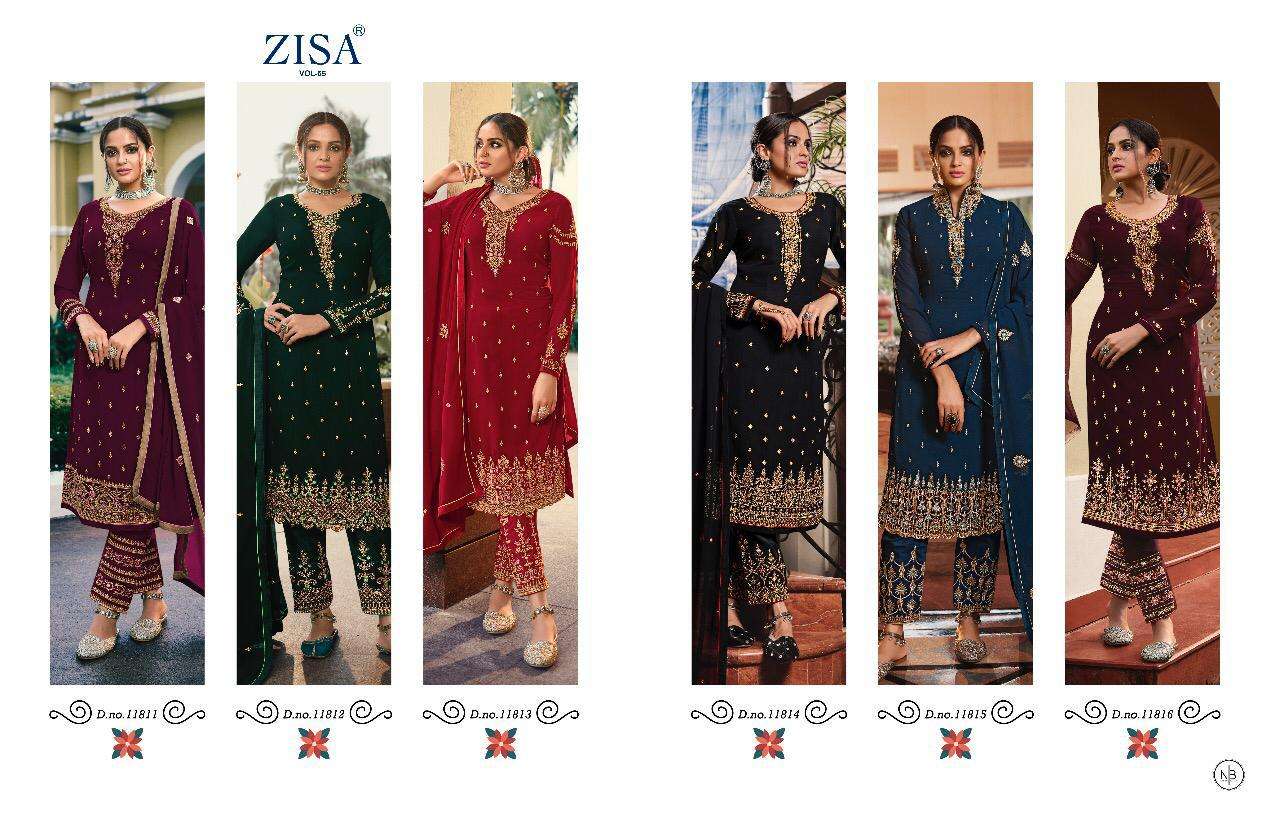 ZISA VOL-65 BY MEERA TRENDZ 11811 TO 11816 SERIES BEAUTIFUL SUITS COLORFUL STYLISH FANCY CASUAL WEAR & ETHNIC WEAR GEORGETTE WITH EMBROIDERY DRESSES AT WHOLESALE PRICE