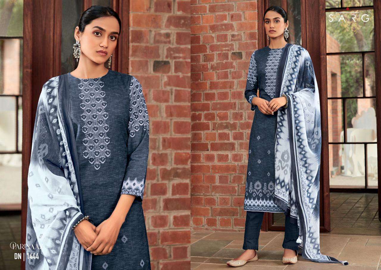 PARINAAZ BY SARG BEAUTIFUL COLORFUL STYLISH FANCY CASUAL WEAR & ETHNIC WEAR & READY TO WEAR CAMBRIC COTTON DIGITAL PRINT WITH WORK DRESSES AT WHOLESALE PRICE