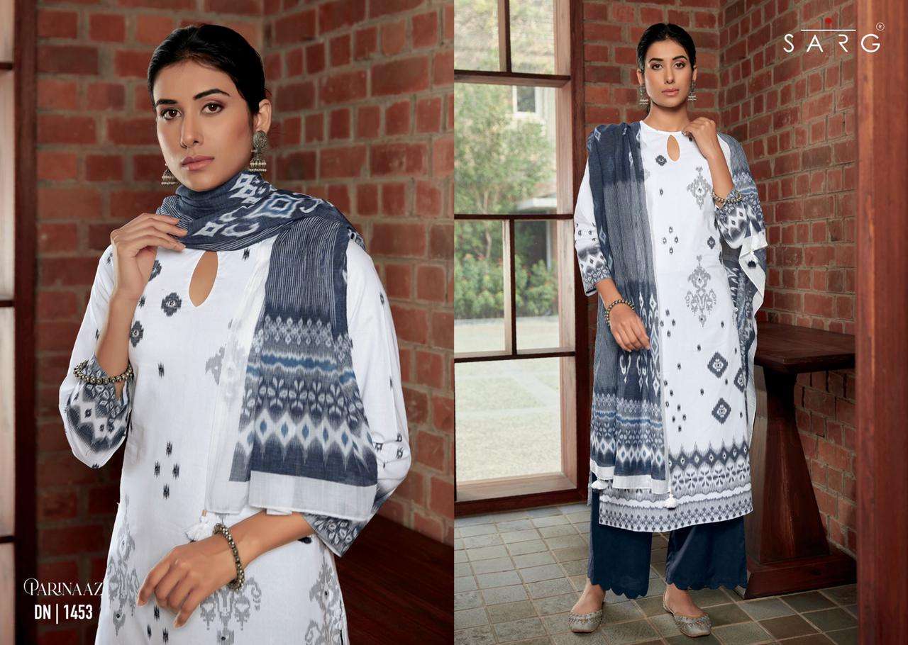 PARINAAZ BY SARG BEAUTIFUL COLORFUL STYLISH FANCY CASUAL WEAR & ETHNIC WEAR & READY TO WEAR CAMBRIC COTTON DIGITAL PRINT WITH WORK DRESSES AT WHOLESALE PRICE