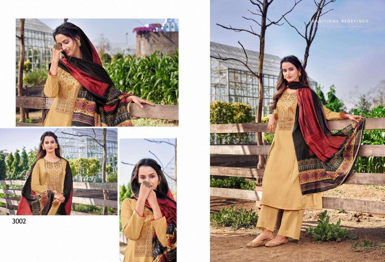EVYANA BY KAPIL TRENDZ 3001 TO 3006 SERIES BEAUTIFUL WINTER COLLECTION SUITS STYLISH FANCY COLORFUL CASUAL WEAR & ETHNIC WEAR JAM COTTON WITH WORK DRESSES AT WHOLESALE PRICE