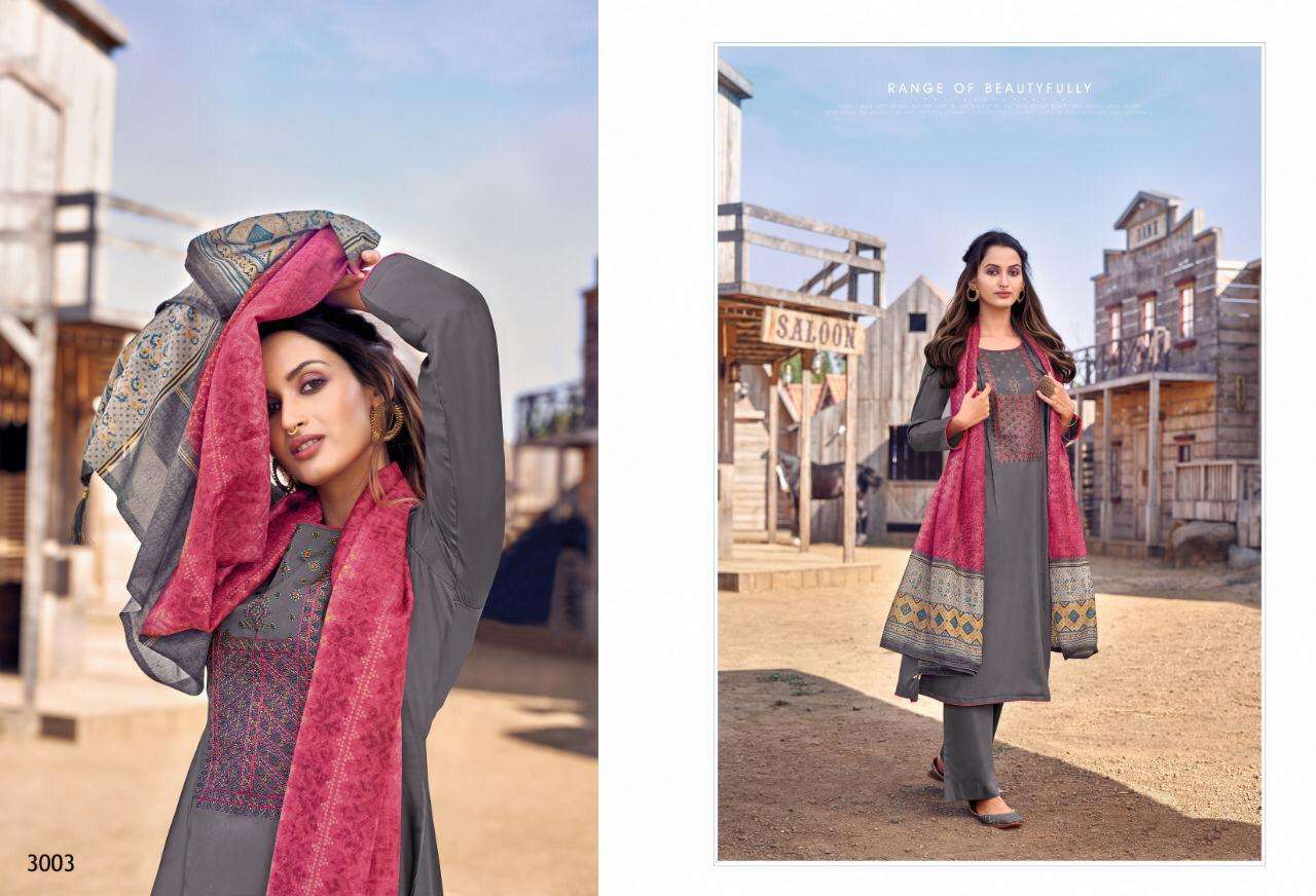 EVYANA BY KAPIL TRENDZ 3001 TO 3006 SERIES BEAUTIFUL WINTER COLLECTION SUITS STYLISH FANCY COLORFUL CASUAL WEAR & ETHNIC WEAR JAM COTTON WITH WORK DRESSES AT WHOLESALE PRICE