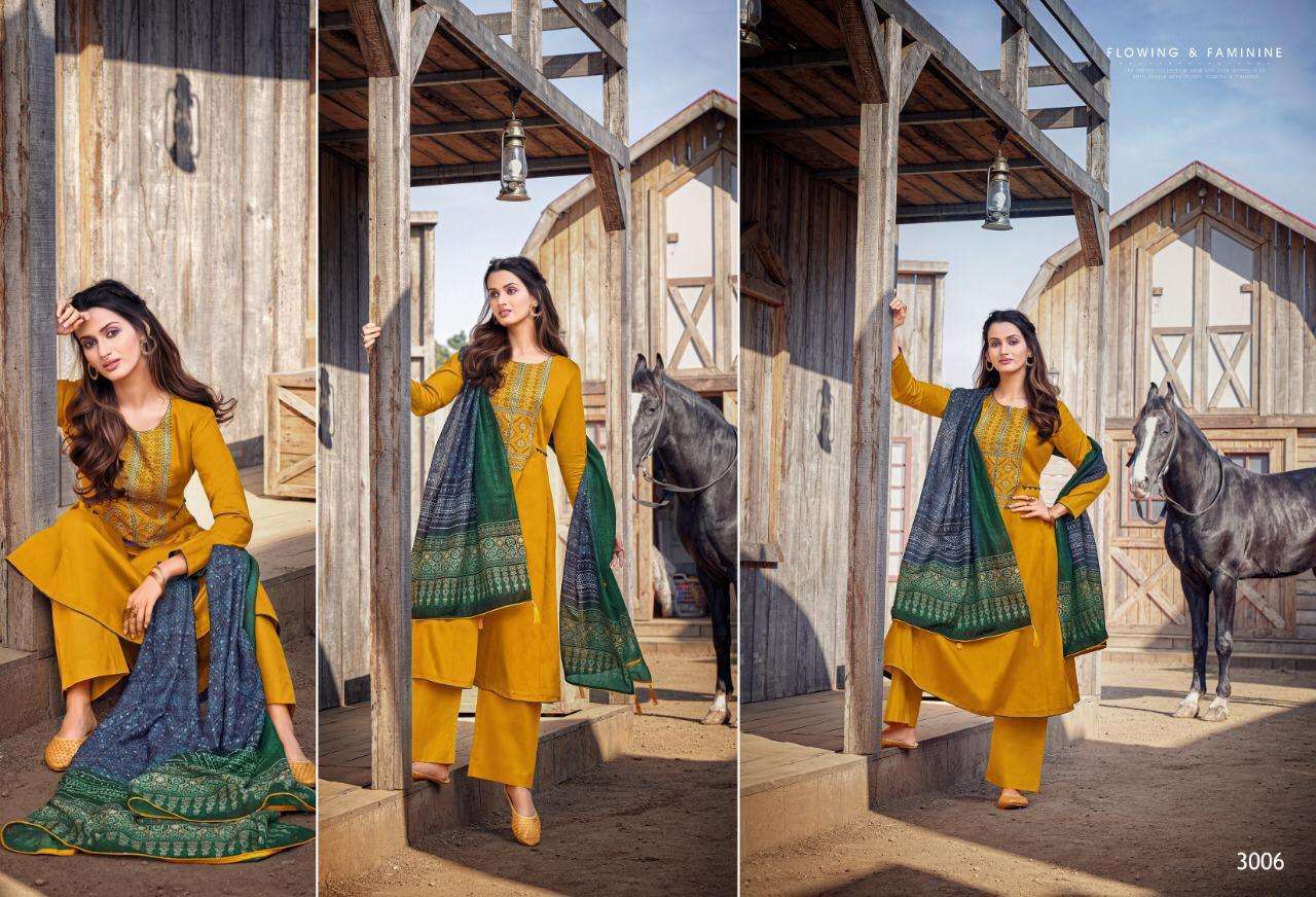 EVYANA BY KAPIL TRENDZ 3001 TO 3006 SERIES BEAUTIFUL WINTER COLLECTION SUITS STYLISH FANCY COLORFUL CASUAL WEAR & ETHNIC WEAR JAM COTTON WITH WORK DRESSES AT WHOLESALE PRICE