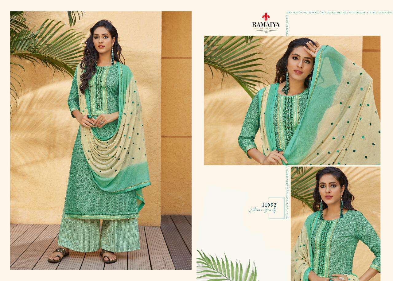 ROSE GOLD BY RAMAIYA 11051 TO 11058 SERIES BEAUTIFUL WINTER COLLECTION SUITS STYLISH FANCY COLORFUL CASUAL WEAR & ETHNIC WEAR COTTON PRINT WITH WORK DRESSES AT WHOLESALE PRICE