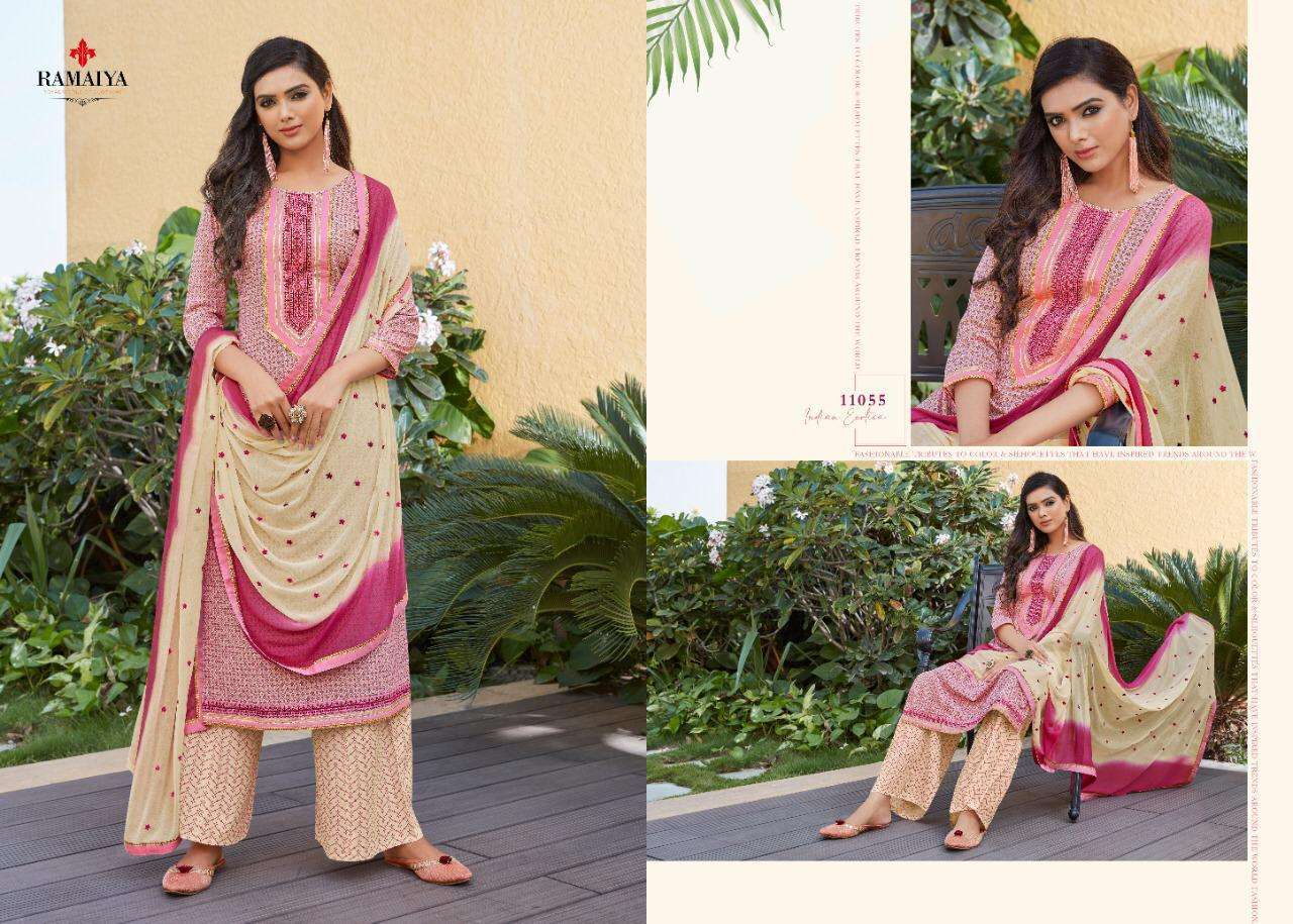 ROSE GOLD BY RAMAIYA 11051 TO 11058 SERIES BEAUTIFUL WINTER COLLECTION SUITS STYLISH FANCY COLORFUL CASUAL WEAR & ETHNIC WEAR COTTON PRINT WITH WORK DRESSES AT WHOLESALE PRICE