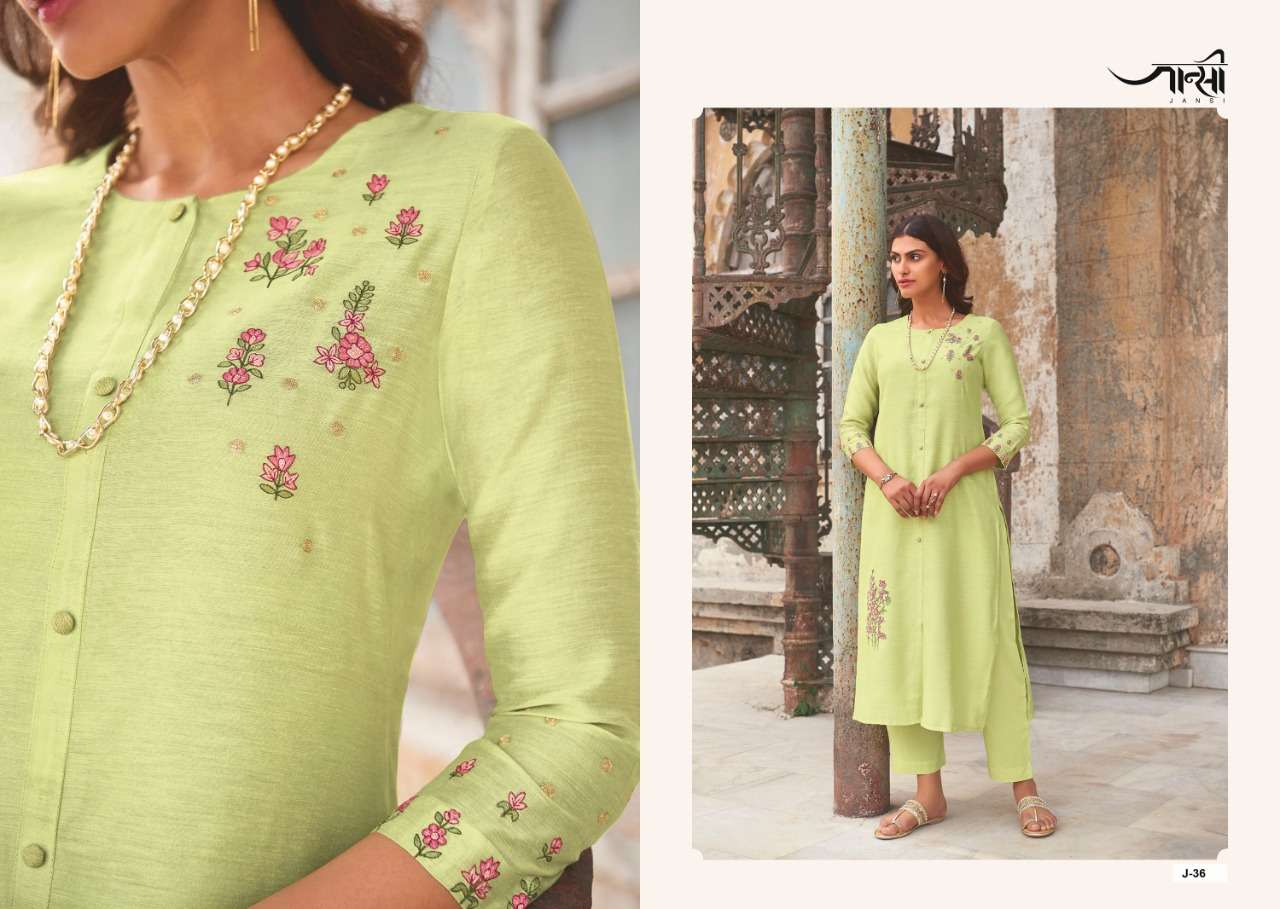 AABHUSHAN BY JHANSI 31 TO 36 SERIES DESIGNER STYLISH FANCY COLORFUL BEAUTIFUL PARTY WEAR & ETHNIC WEAR COLLECTION BERRY SILK EMBROIDERY KURTIS WITH BOTTOM AT WHOLESALE PRICE