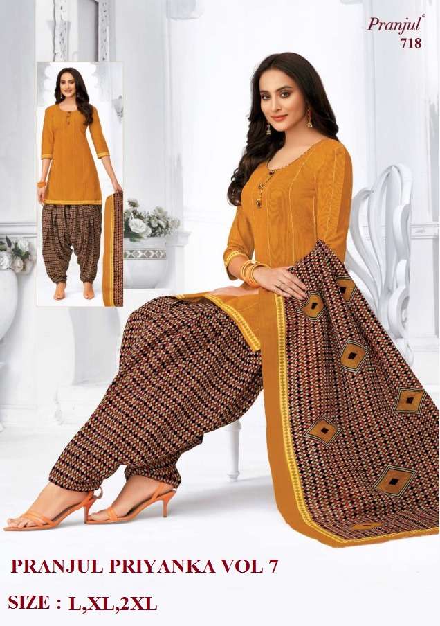 PRIYANKA VOL-7 NX BY PRANJUL BEAUTIFUL SUITS STYLISH FANCY COLORFUL CASUAL WEAR & ETHNIC WEAR PURE COTTON PRINTED DRESSES AT WHOLESALE PRICE
