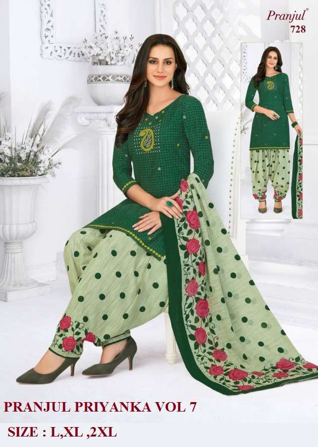 PRIYANKA VOL-7 NX BY PRANJUL BEAUTIFUL SUITS STYLISH FANCY COLORFUL CASUAL WEAR & ETHNIC WEAR PURE COTTON PRINTED DRESSES AT WHOLESALE PRICE