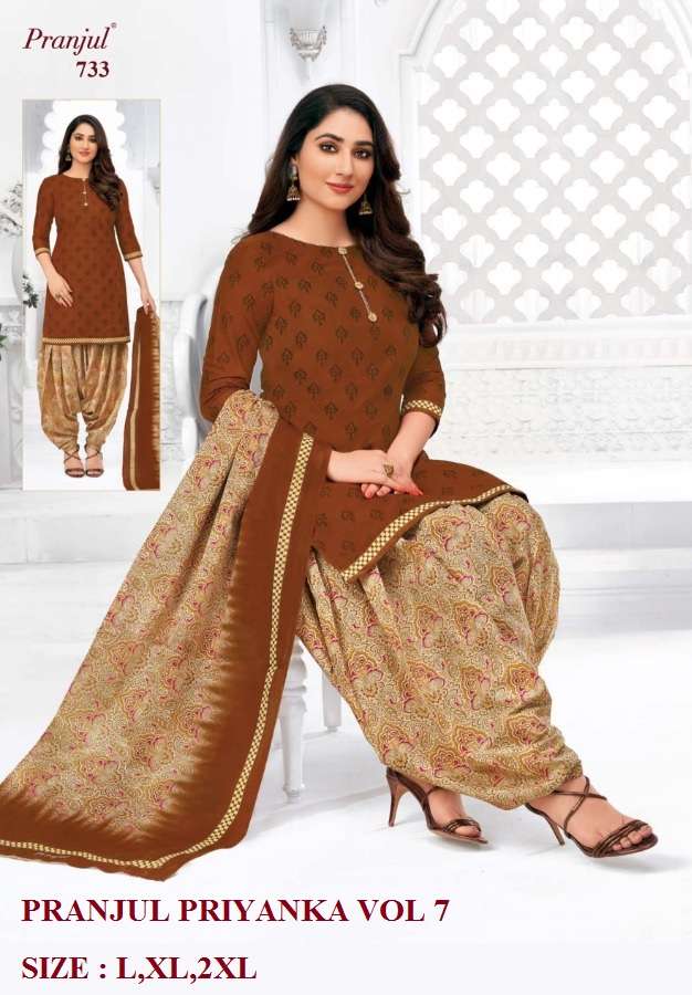 PRIYANKA VOL-7 NX BY PRANJUL BEAUTIFUL SUITS STYLISH FANCY COLORFUL CASUAL WEAR & ETHNIC WEAR PURE COTTON PRINTED DRESSES AT WHOLESALE PRICE