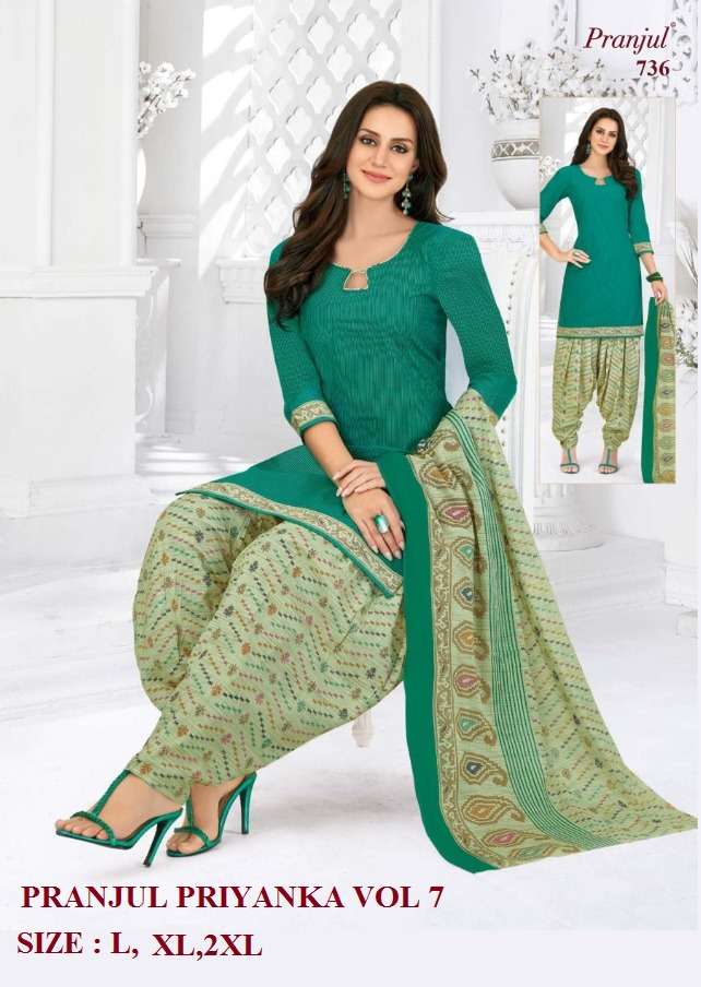 PRIYANKA VOL-7 NX BY PRANJUL BEAUTIFUL SUITS STYLISH FANCY COLORFUL CASUAL WEAR & ETHNIC WEAR PURE COTTON PRINTED DRESSES AT WHOLESALE PRICE