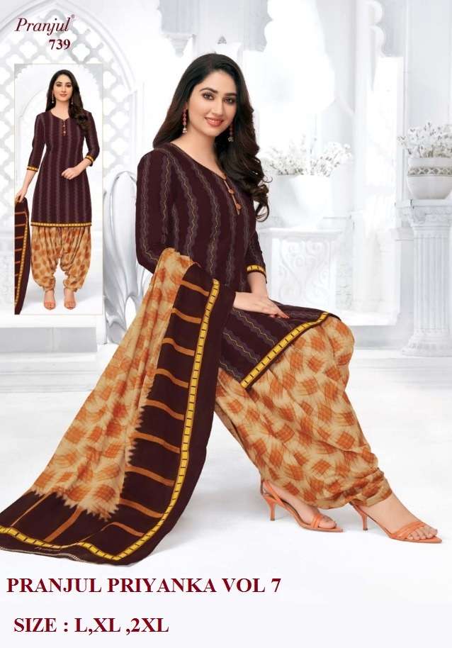 PRIYANKA VOL-7 NX BY PRANJUL BEAUTIFUL SUITS STYLISH FANCY COLORFUL CASUAL WEAR & ETHNIC WEAR PURE COTTON PRINTED DRESSES AT WHOLESALE PRICE