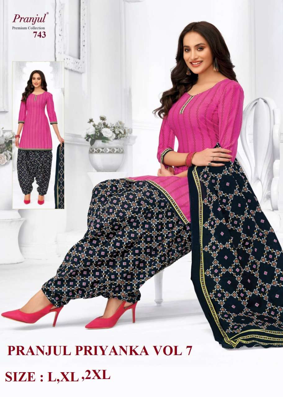 PRIYANKA VOL-7 NX BY PRANJUL BEAUTIFUL SUITS STYLISH FANCY COLORFUL CASUAL WEAR & ETHNIC WEAR PURE COTTON PRINTED DRESSES AT WHOLESALE PRICE