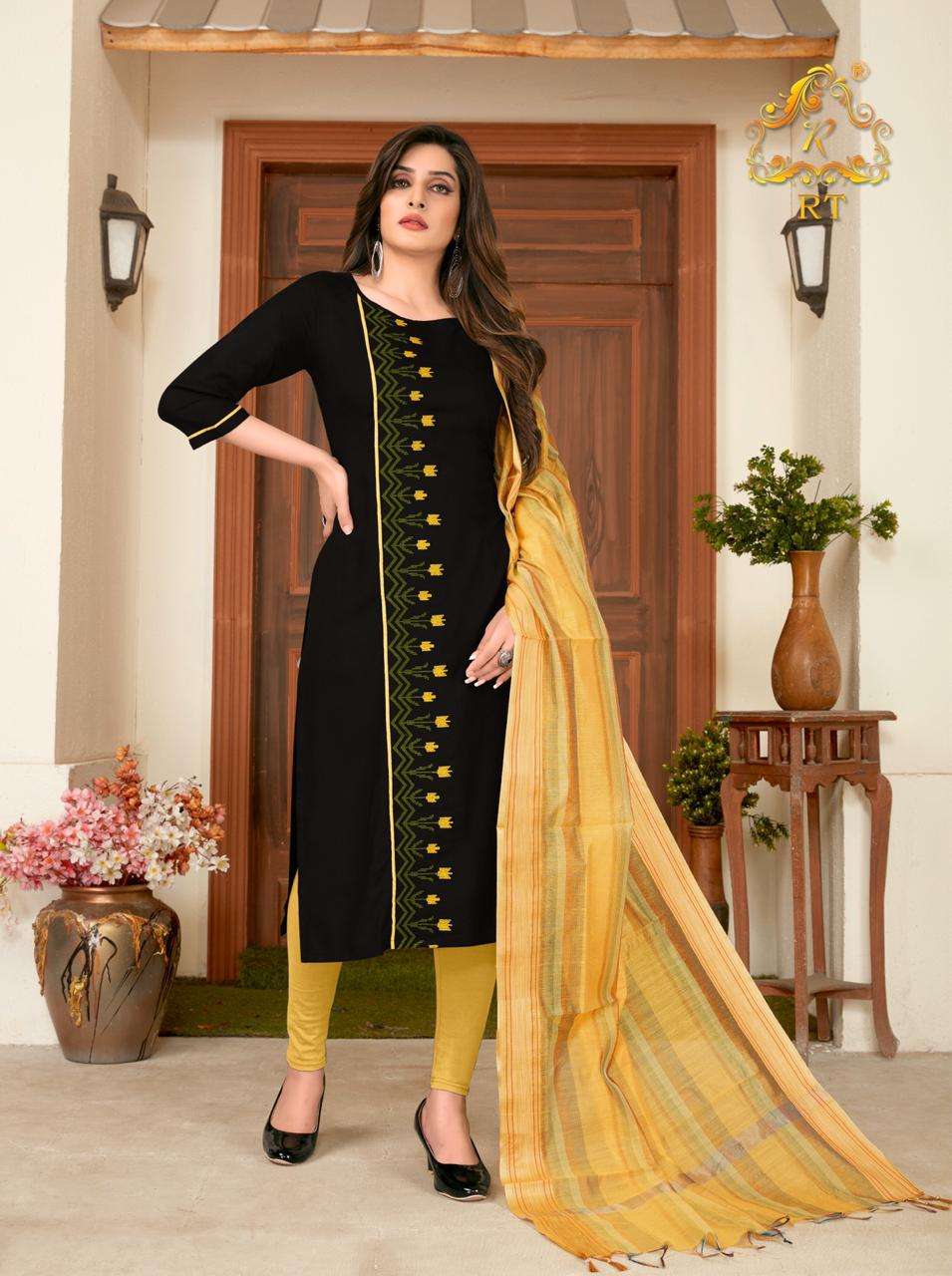 NARI VOL-11 BY RT 1066 TO 1071 SERIES STYLISH FANCY COLORFUL COLLECTION CASUAL WEAR & ETHNIC WEAR RAYON SLUB KURTIS WITH DUPATTA AT WHOLESALE PRICE