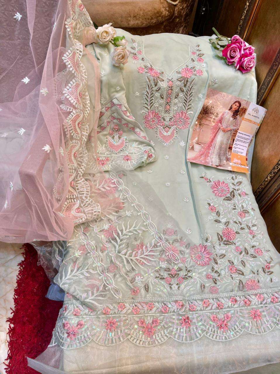 ANAYA ZF 26 BY AL AMRA PAKISTANI SUITS BEAUTIFUL FANCY COLORFUL STYLISH PARTY WEAR & OCCASIONAL WEAR FAUX GEORGETTE WITH EMBROIDERY DRESSES AT WHOLESALE PRICE