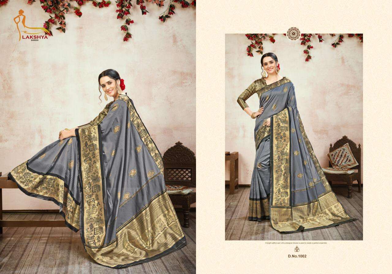 ROYAL SILK VOL-1 BY LAKSHYA 1001 TO 1004 SERIES INDIAN TRADITIONAL WEAR COLLECTION BEAUTIFUL STYLISH FANCY COLORFUL PARTY WEAR & OCCASIONAL WEAR BANARASI SILK SAREES AT WHOLESALE PRICE