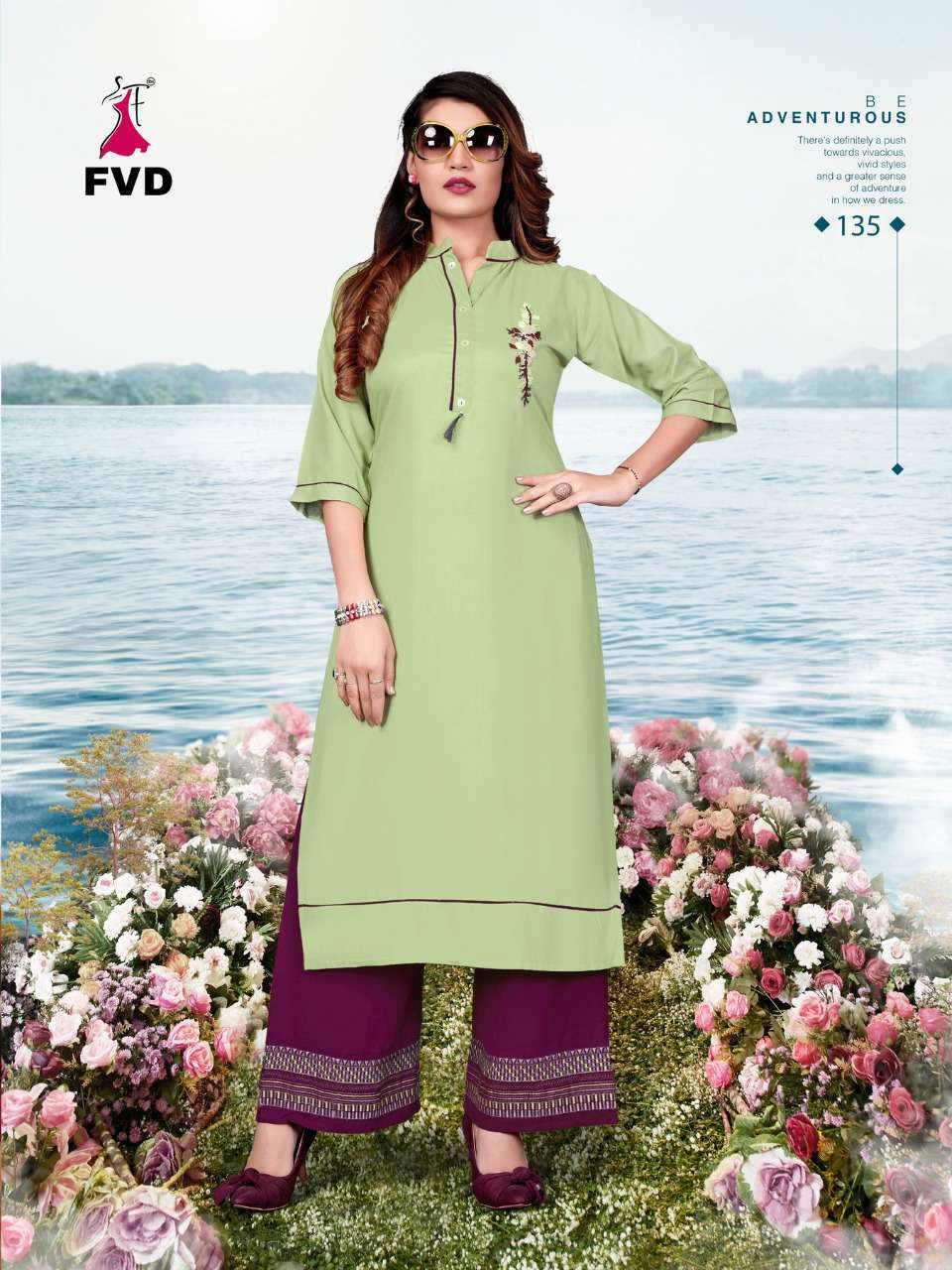 JALWA VOL-2 BY FVD 133 TO 138 SERIES BEAUTIFUL STYLISH FANCY COLORFUL CASUAL WEAR & ETHNIC WEAR RAYON WITH EMBROIDERED KURTIS WITH BOTTOM AT WHOLESALE PRICE