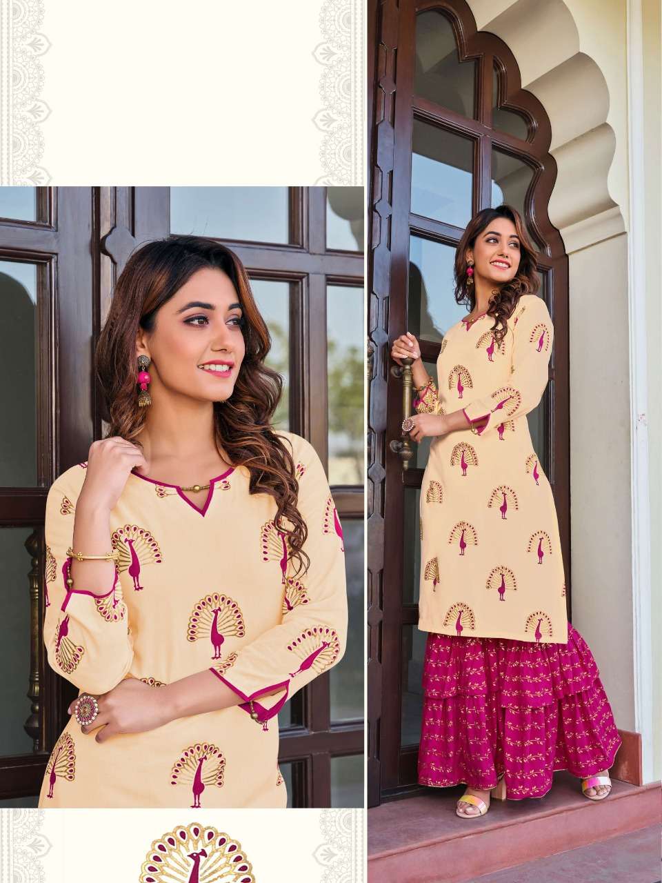 PRIVIVAH VOL-1 BY POGWS 1014 TO 1019 SERIES BEAUTIFUL STYLISH FANCY COLORFUL CASUAL WEAR & ETHNIC WEAR HEAVY RAYON PRINT KURTIS WITH BOTTOM AT WHOLESALE PRICE