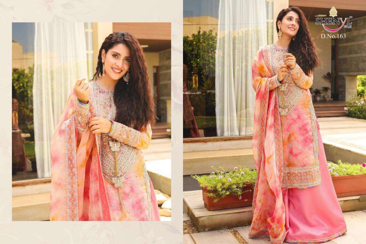 SHENYL HITS VOL-3 BY SHENYL DESIGNER PAKISTANI SUITS BEAUTIFUL STYLISH FANCY COLORFUL PARTY WEAR & OCCASIONAL WEAR FAUX GEORGETTE EMBROIDERY DRESSES AT WHOLESALE PRICE