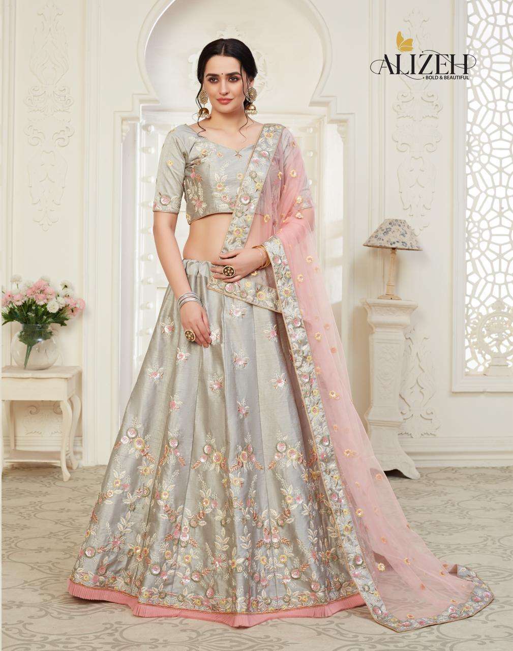 ENGAGEMENT COLOUR PLUS BY ALIZEH DESIGNER BEAUTIFUL NAVRATRI COLLECTION OCCASIONAL WEAR & PARTY WEAR FANCY LEHENGAS AT WHOLESALE PRICE