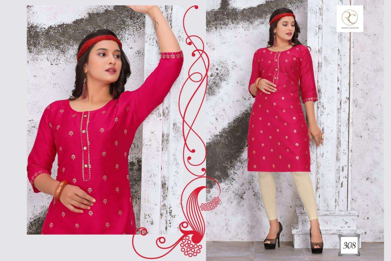 MADHUBALA VOL-3 BY RC 301 TO 308 SERIES DESIGNER STYLISH FANCY COLORFUL BEAUTIFUL PARTY WEAR & ETHNIC WEAR COLLECTION SARTIN WORKED KURTIS AT WHOLESALE PRICE