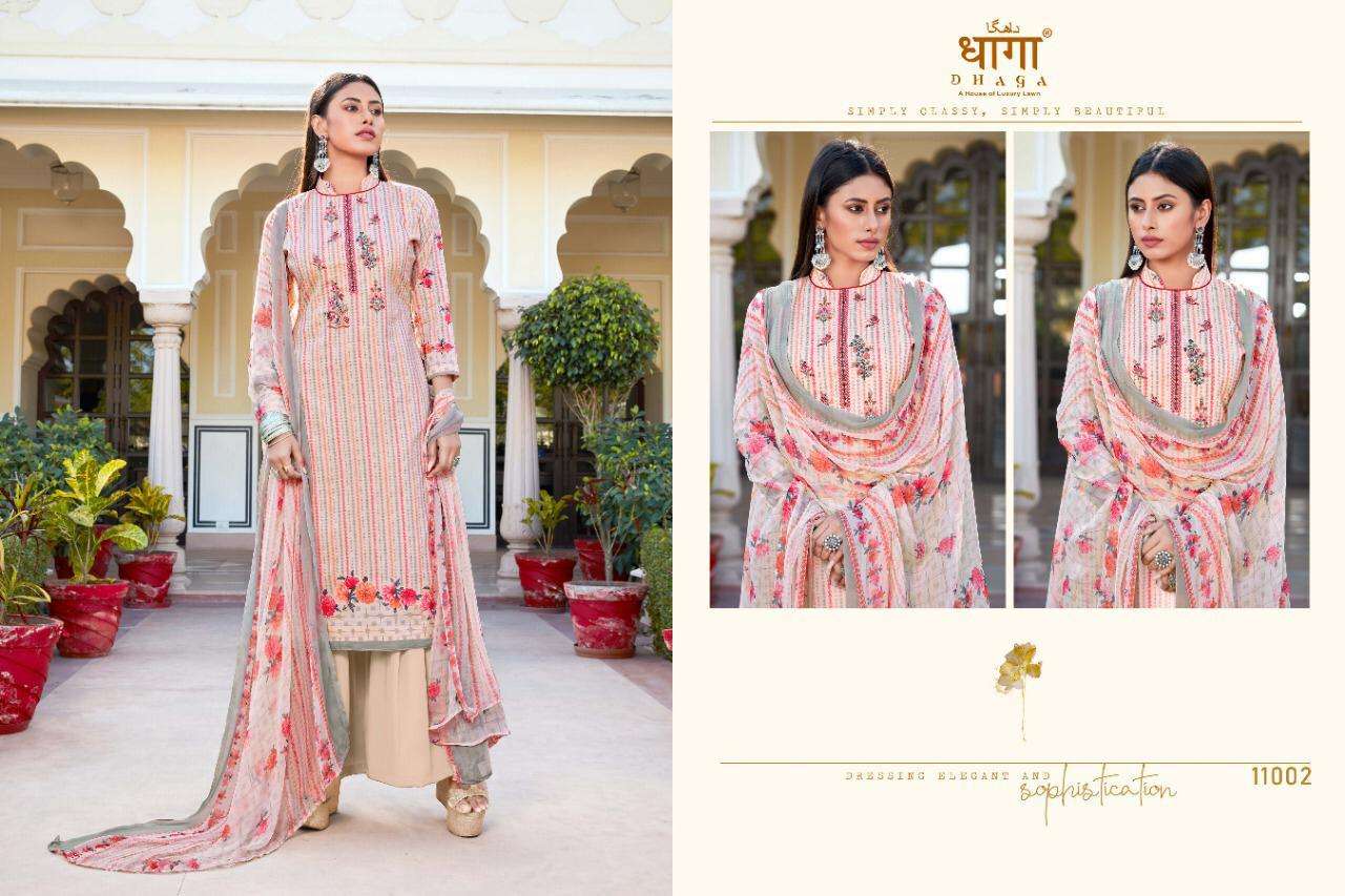 JAMDANI BY DHAGA 11001 TO 11006 SERIES BEAUTIFUL WINTER COLLECTION SUITS STYLISH FANCY COLORFUL CASUAL WEAR & ETHNIC WEAR PURE CAMBRIC COTTON DIGITAL PRINT WITH EMBROIDERY DRESSES AT WHOLESALE PRICE